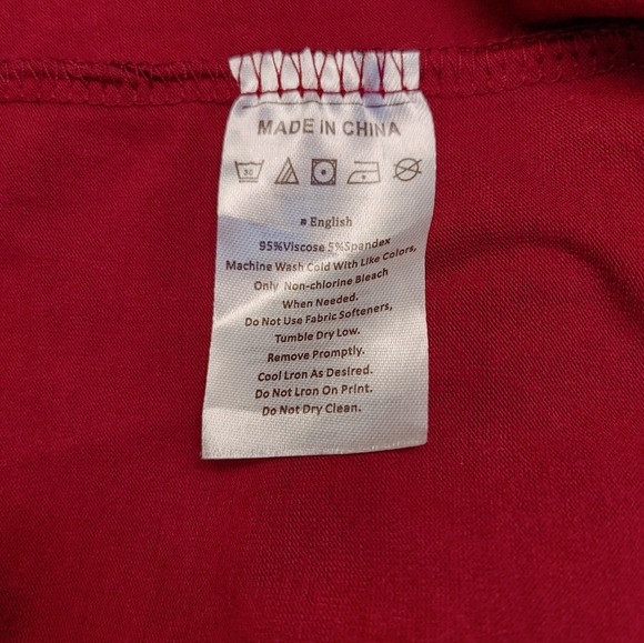 Midi Casual Tee Shirt Dress Burgundy With Side Details Tulip Front Hem Size XL - Picture 7 of 7